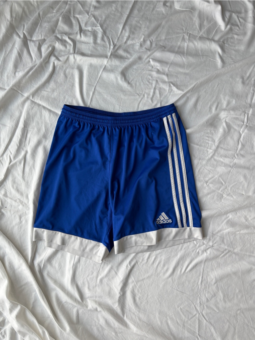 Adidas Royal Blue Mens Athletic Shorts with White Trim